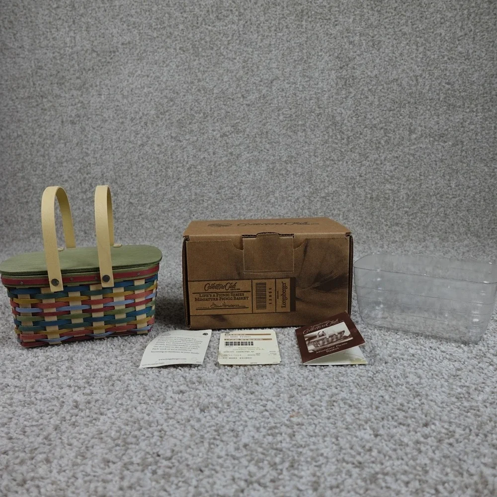 Longaberger 2014 Collectors Club Miniature Life's a Picnic Basket 12851 Multi